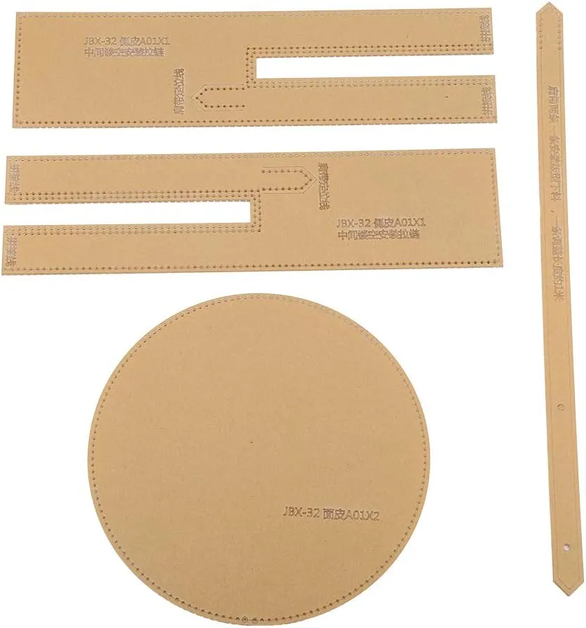 Leather Craft Clear Acrylic Shoulder Bag, Round Bag Pattern Stencil Template DIY JBX-32 Acrylic Stencil Templates Patterns