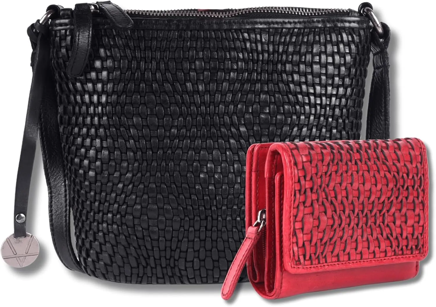Leather Crossbody bag & Wallets for Women, Small Wallet for Ladies Zipper Coin Purse