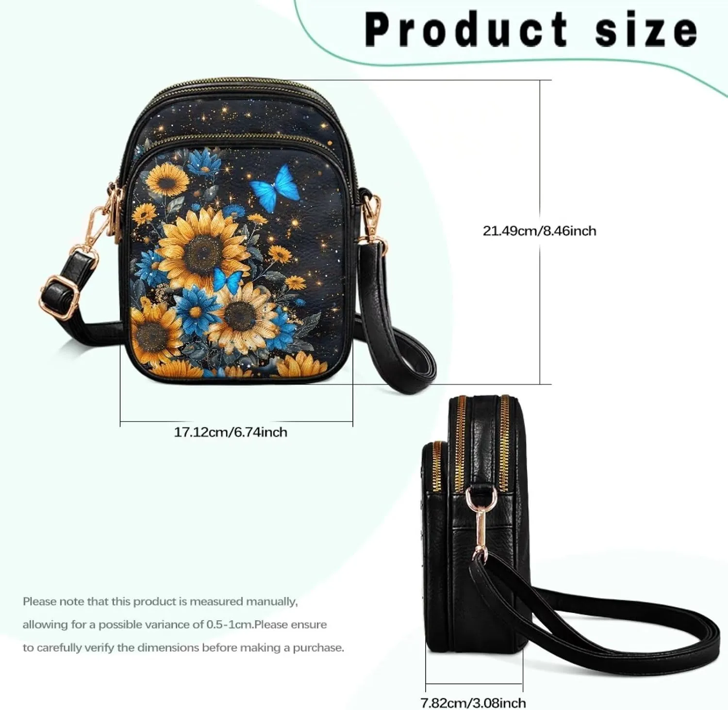 Leather Crossbody Bags for Women Crossbody Cell Phone Purse Wallet Sling Bag Shoulder Strap Lightweight Satchel