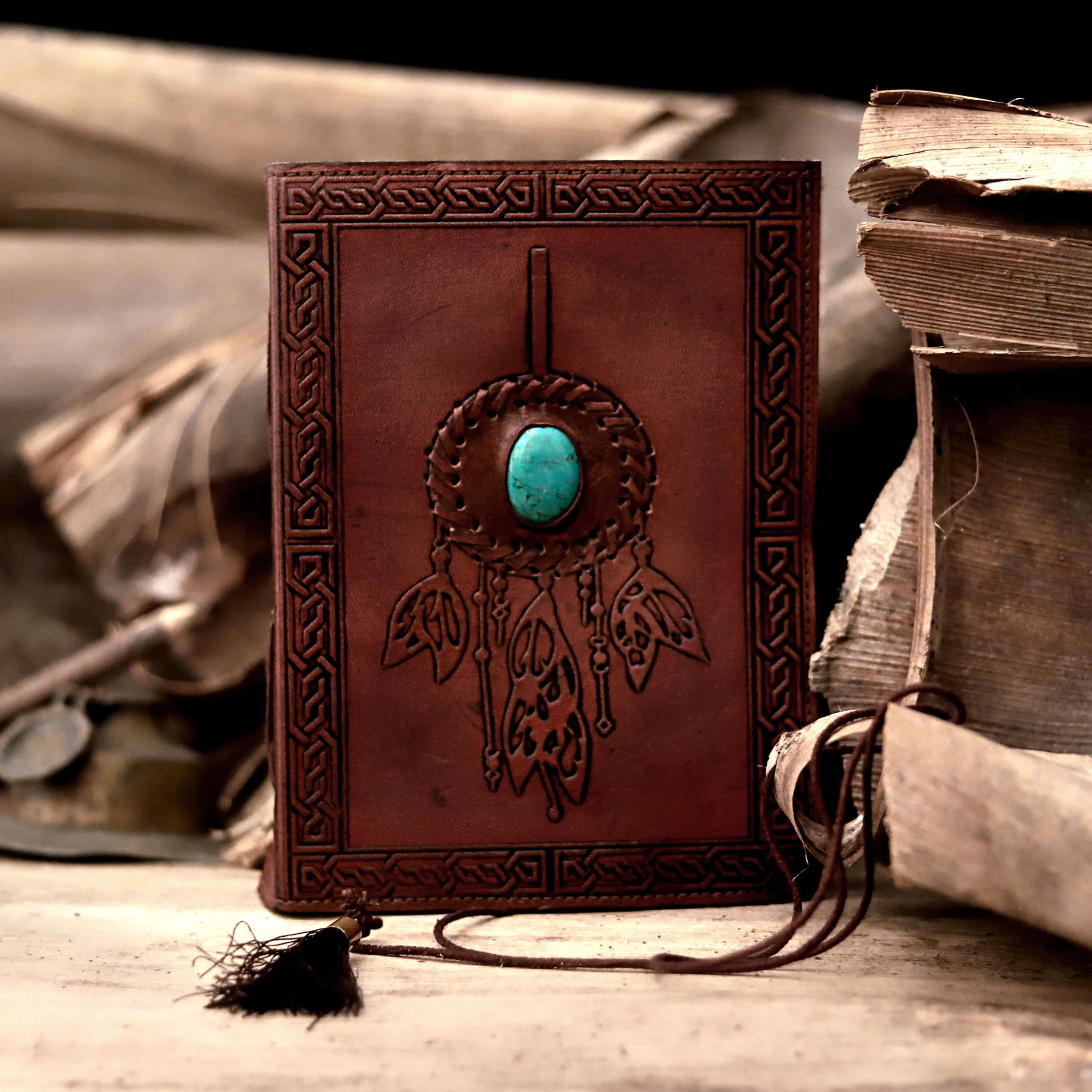 Leather deckle edge paper journal
