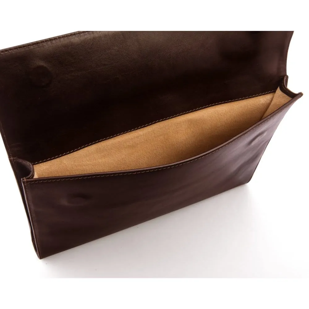 Leather Envelope Folder - Brown