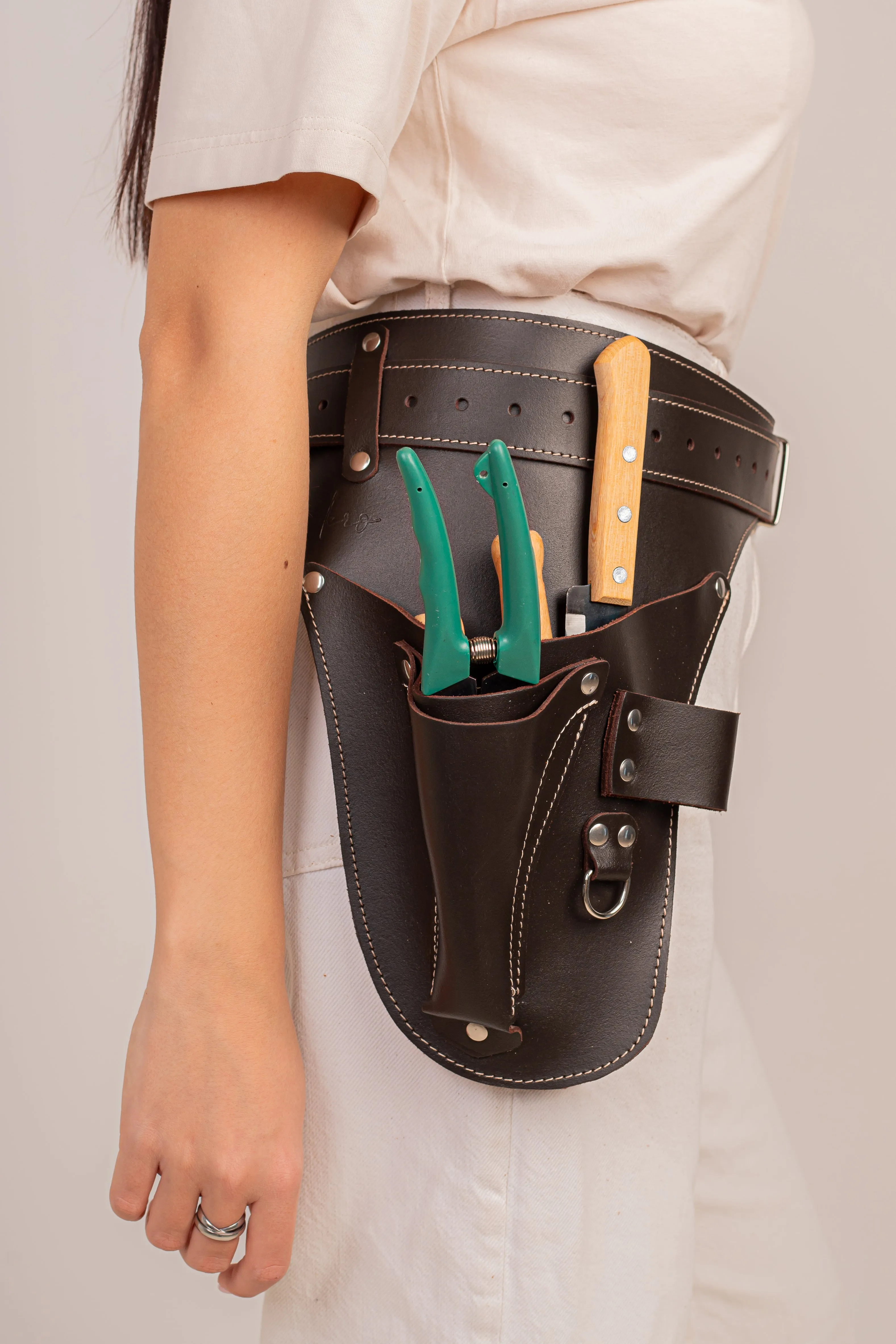 Leather garden Tool Belt. Florist tool holder. Full grain leather.