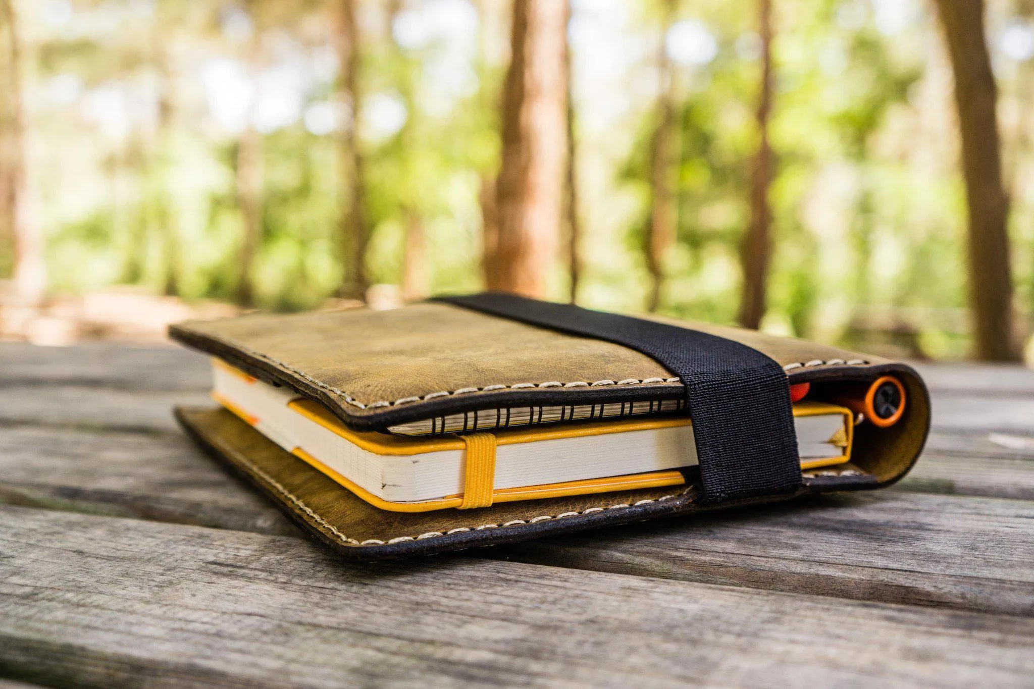 Leather Hobonichi Cousin A5 Planner Cover - Crazy Horse Brown