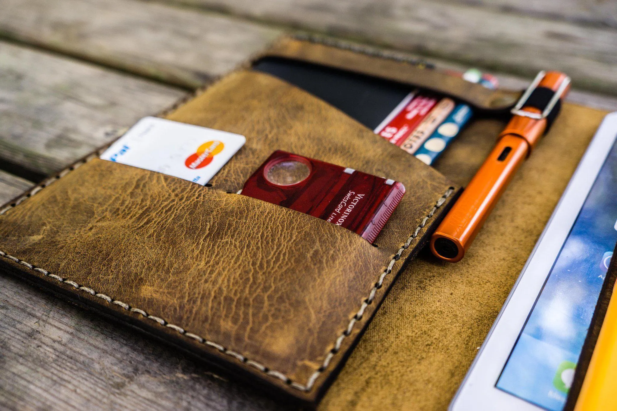 Leather Hobonichi Cousin A5 Planner Cover - Crazy Horse Brown