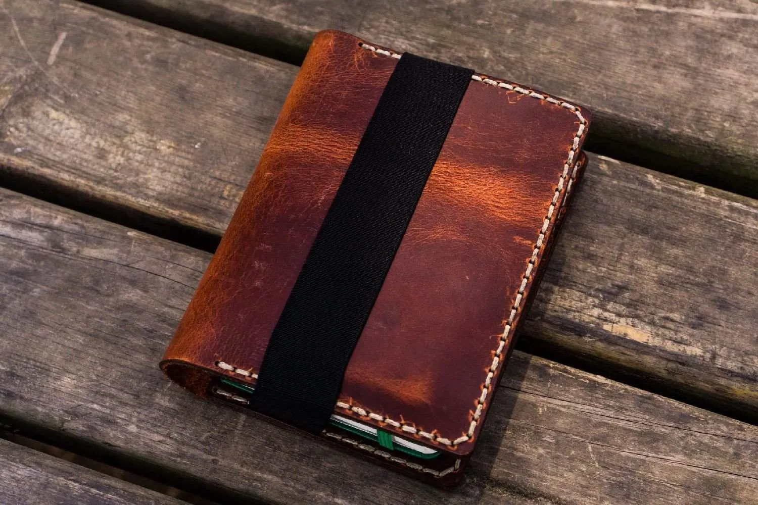 Leather Hobonichi Techo (A6) Planner Cover - Crazy Horse Orange