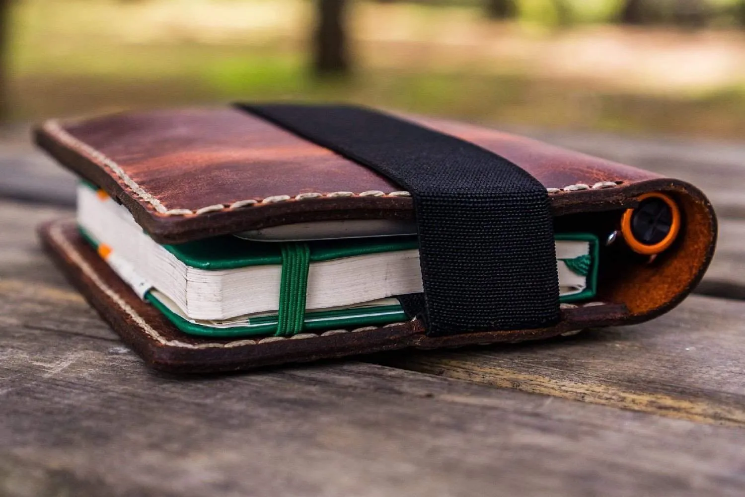 Leather Hobonichi Techo (A6) Planner Cover - Crazy Horse Orange