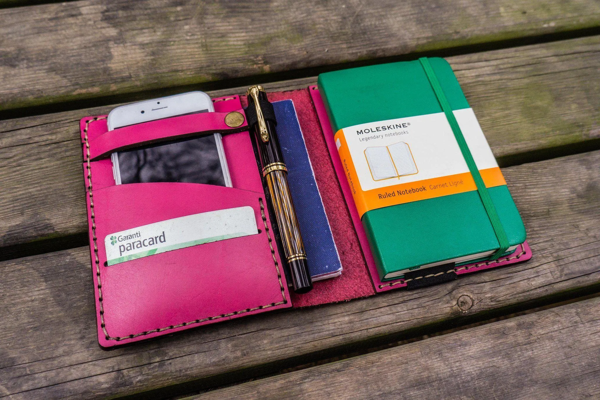 Leather Hobonichi Techo (A6) Planner Cover - Pink