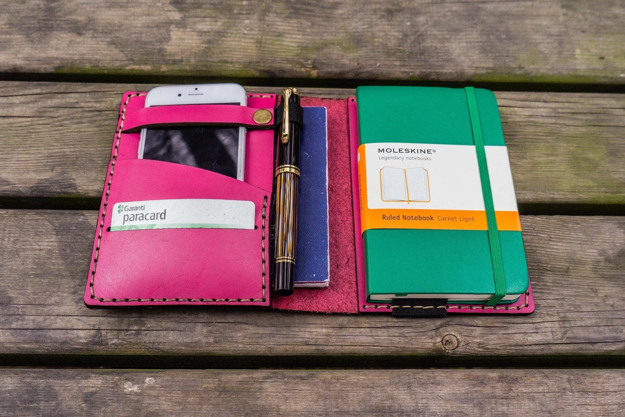 Leather Hobonichi Techo (A6) Planner Cover - Pink