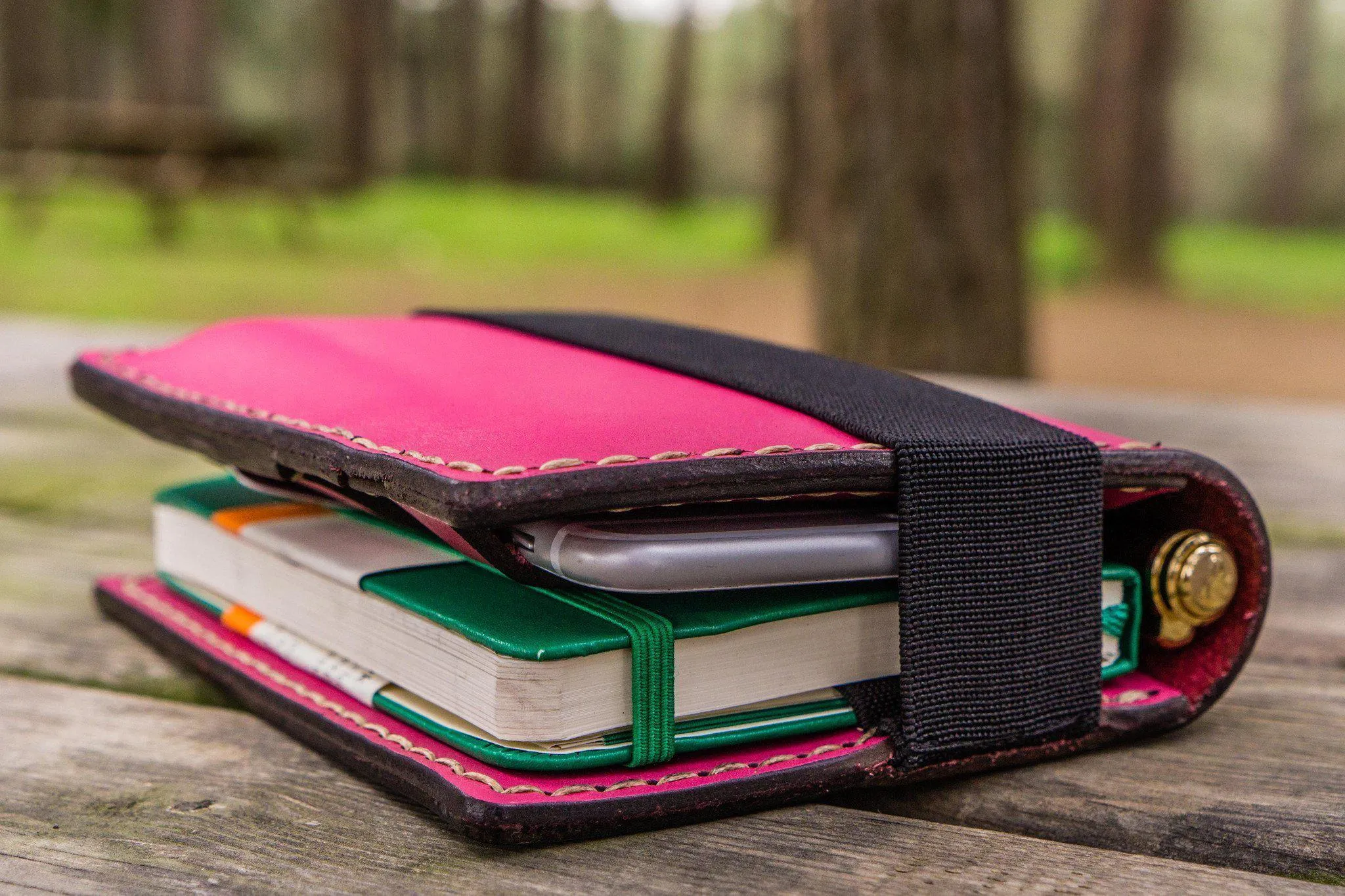 Leather Hobonichi Techo (A6) Planner Cover - Pink