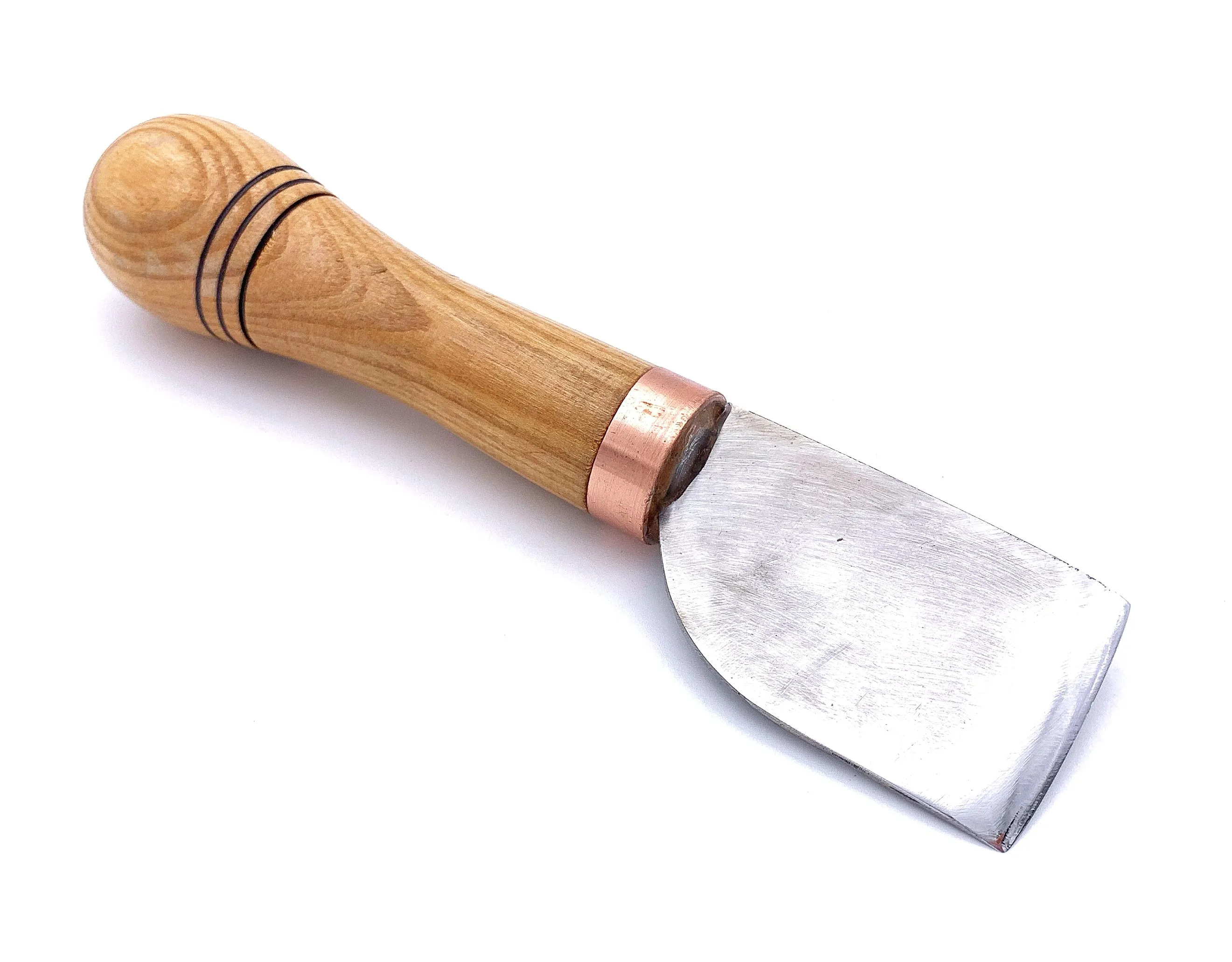 Leather Knife Cutting Knife Edging Knife with Wooden Handle. Leather Working Skiving Knife for DIY Leather Craft - by STAMESKY (Straight)