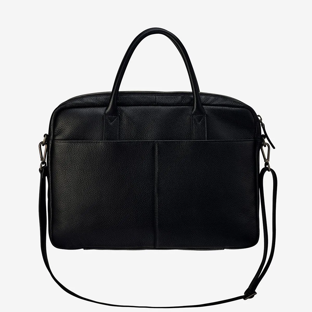 Leather Laptop Satchel - Risking All - Black