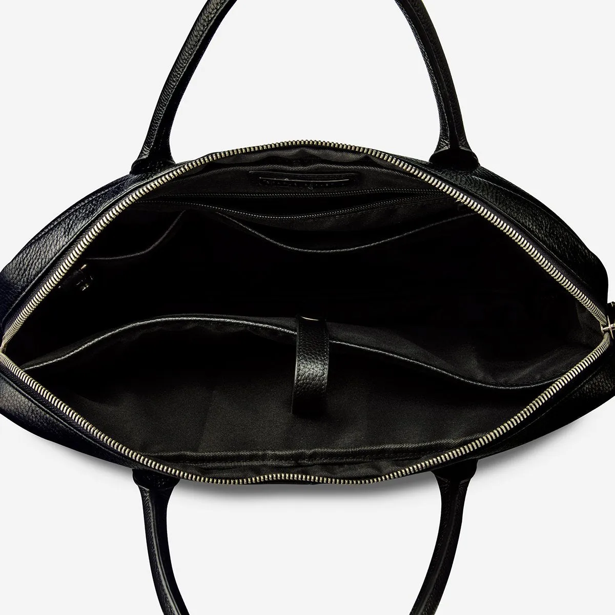 Leather Laptop Satchel - Risking All - Black
