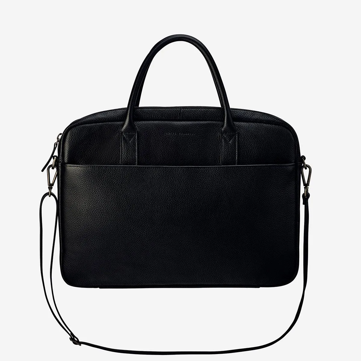 Leather Laptop Satchel - Risking All - Black