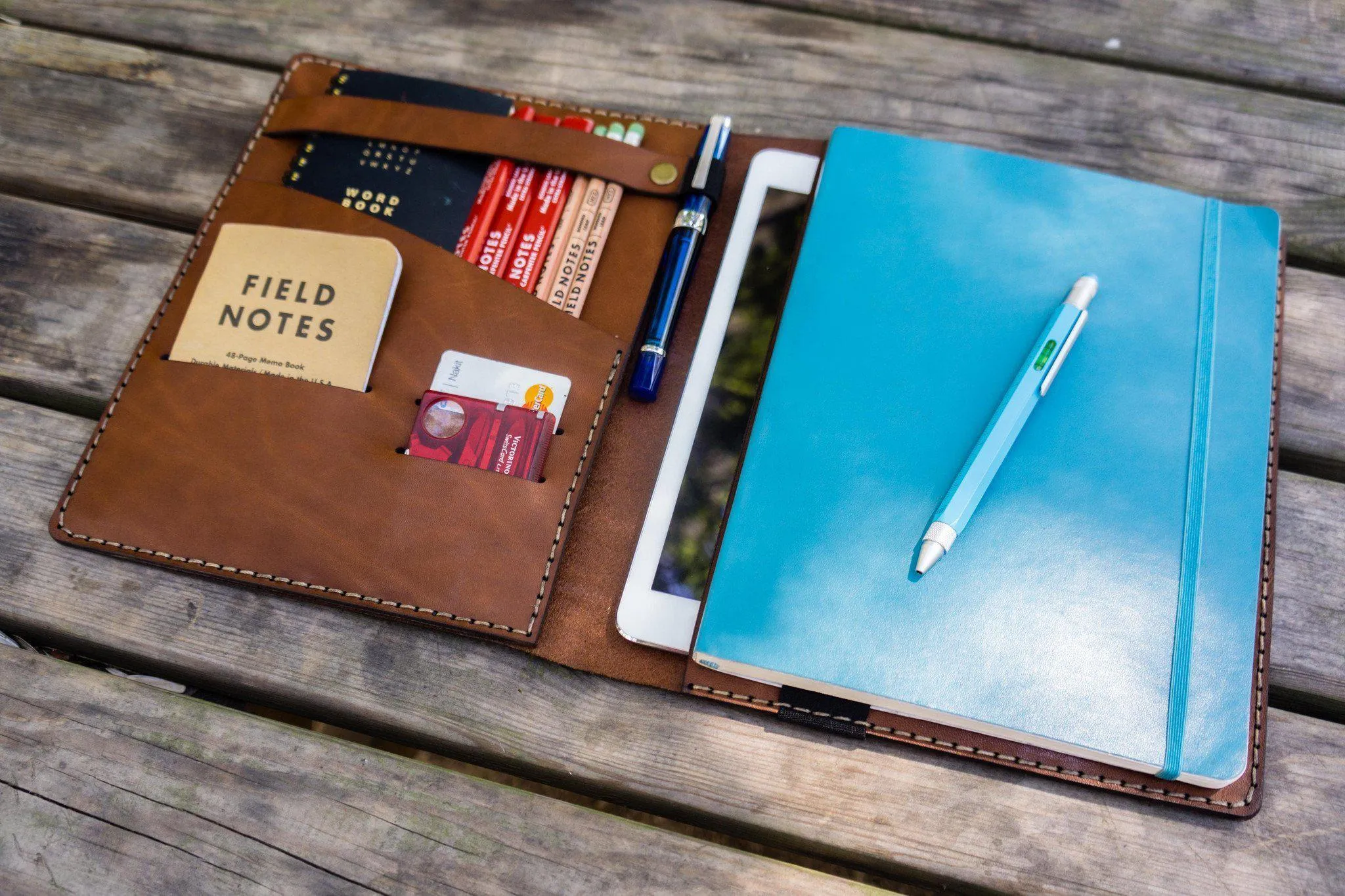 Leather Leuchtturm1917 B5 Notebook & iPad Air/Pro Cover - Brown