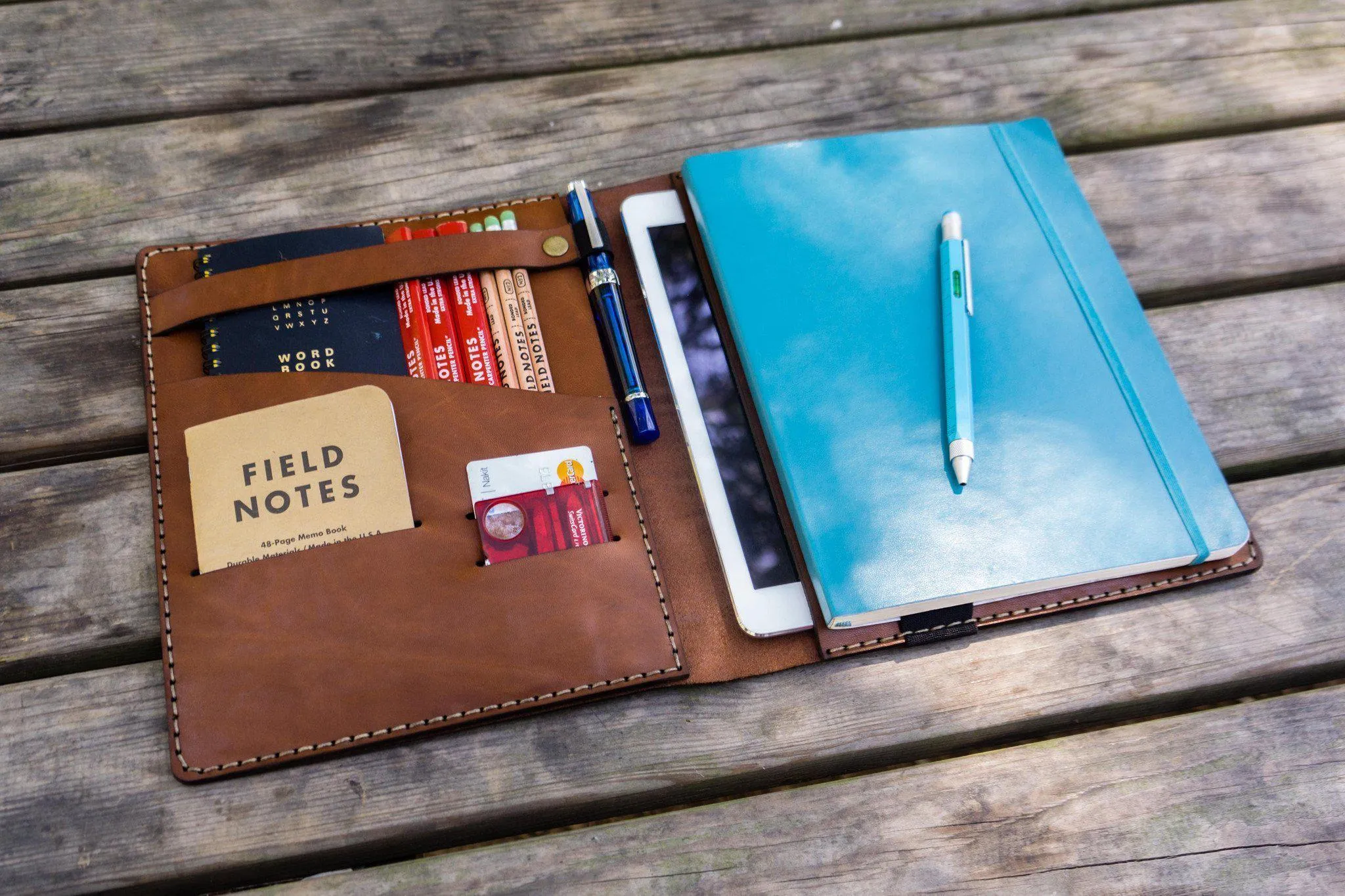 Leather Leuchtturm1917 B5 Notebook & iPad Air/Pro Cover - Brown