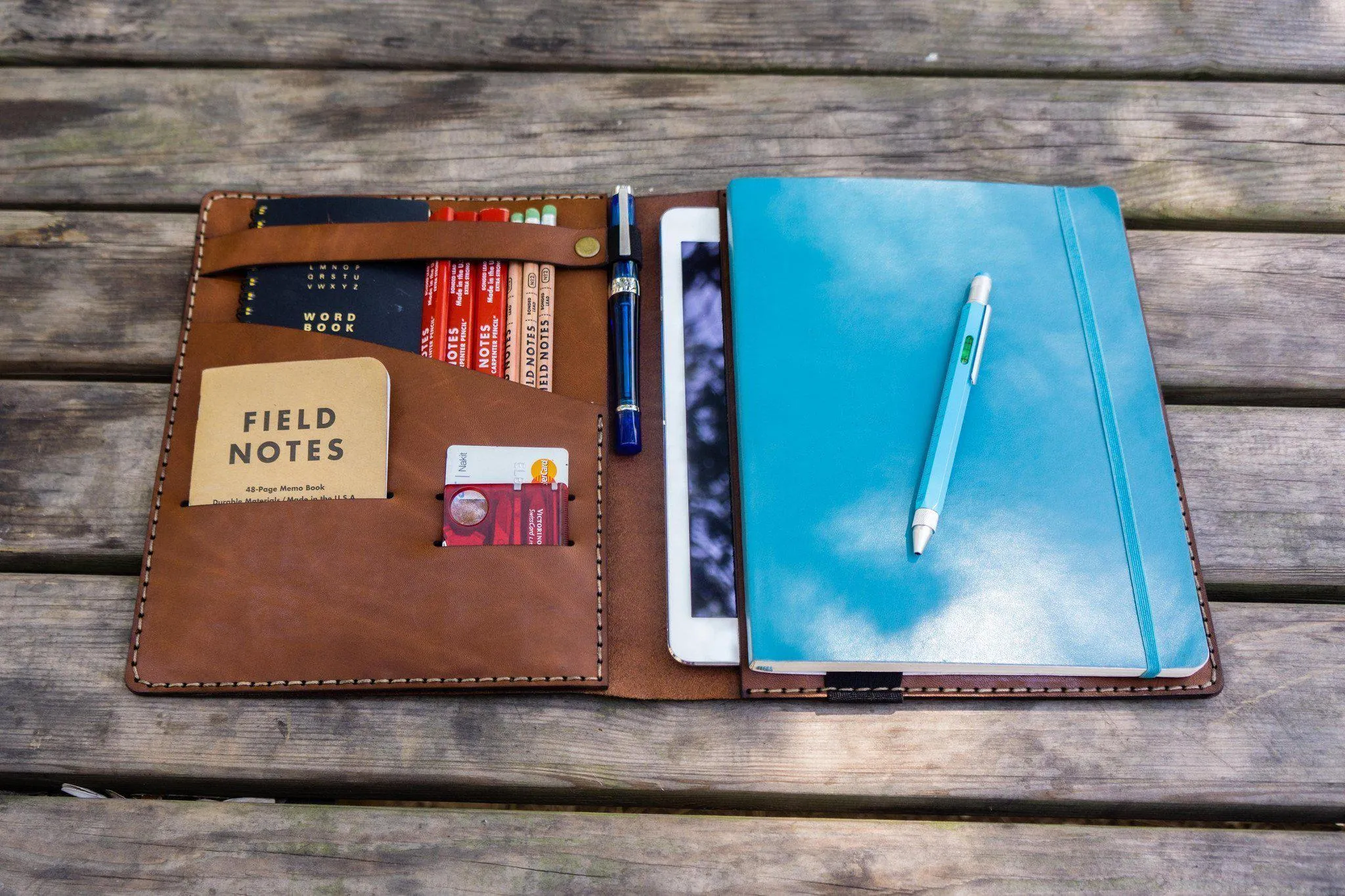Leather Leuchtturm1917 B5 Notebook & iPad Air/Pro Cover - Brown