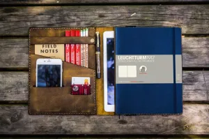 Leather Leuchtturm1917 B5 Notebook & iPad Air/Pro Cover - Crazy Horse Leather