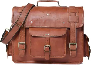 Leather Messenger Bag, Handmade Vintage Satchel for Men, Crossbody Shoulder Bag, Briefcase, Large Laptop Computer Bag