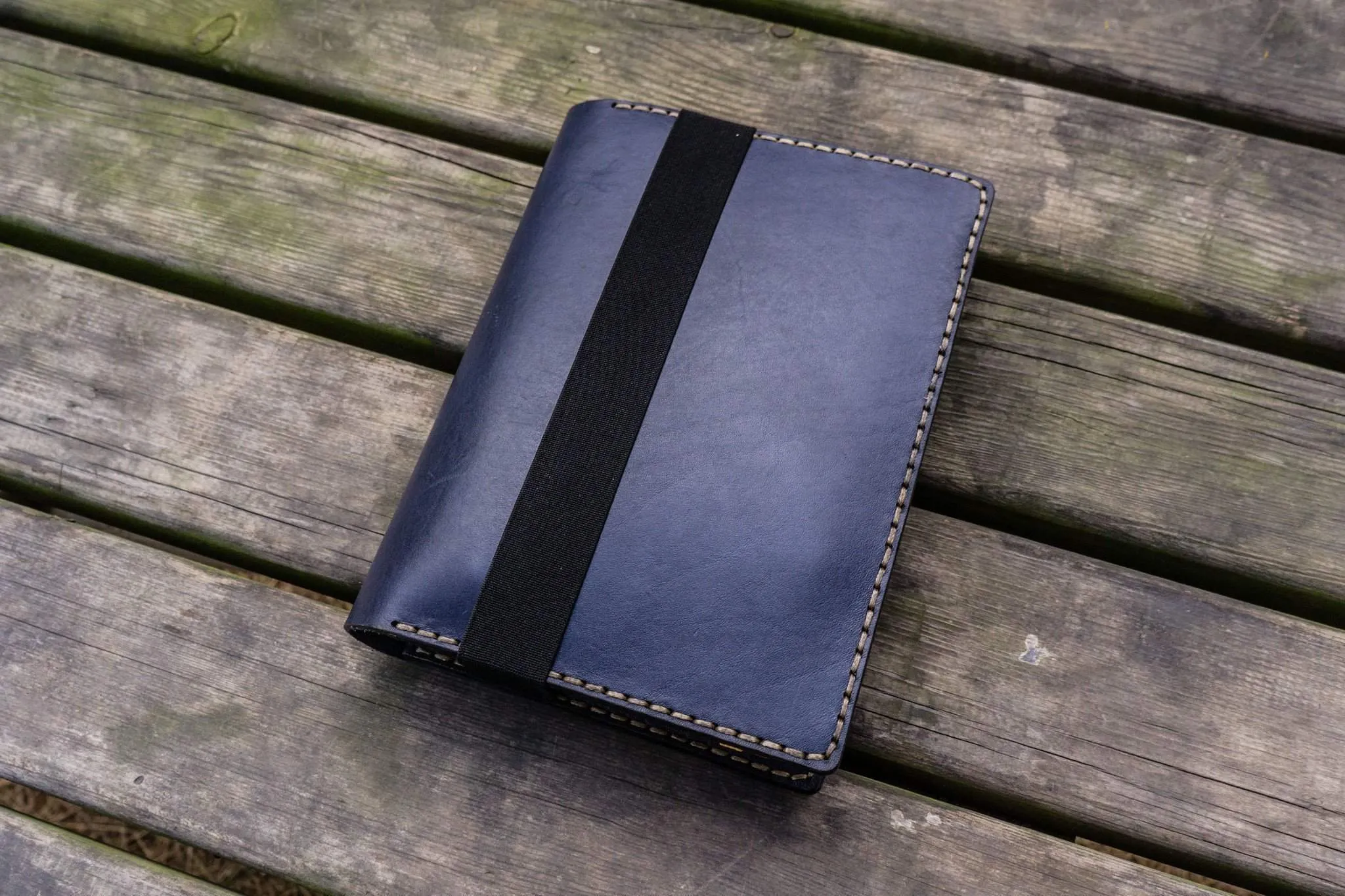 Leather Rhodia A5 Notebook & iPad Mini Cover - Navy Blue