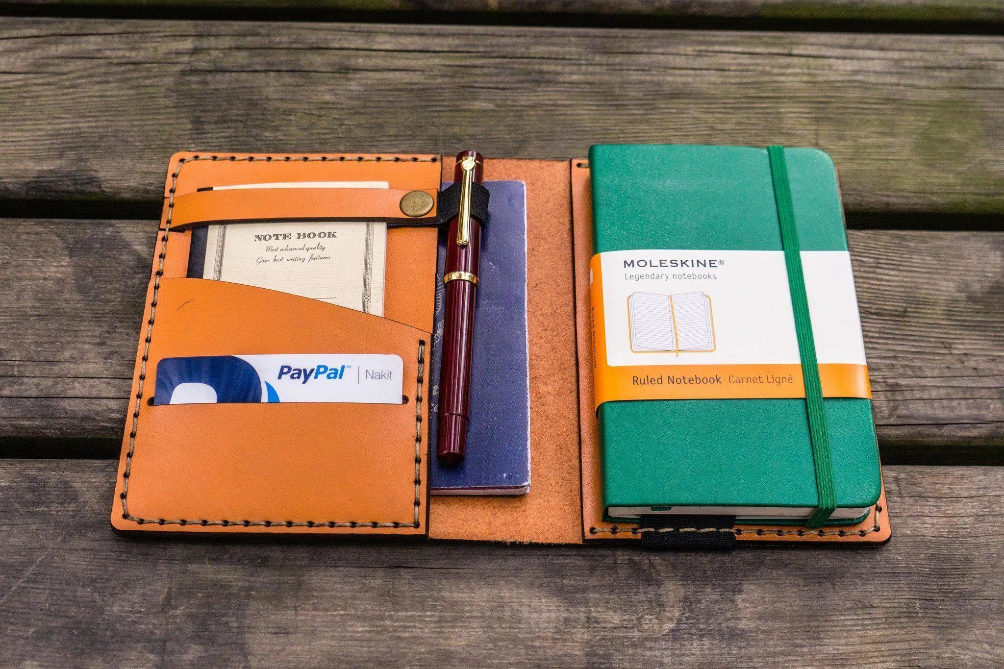 Leather Rhodia A6 Notebook Cover - Orange