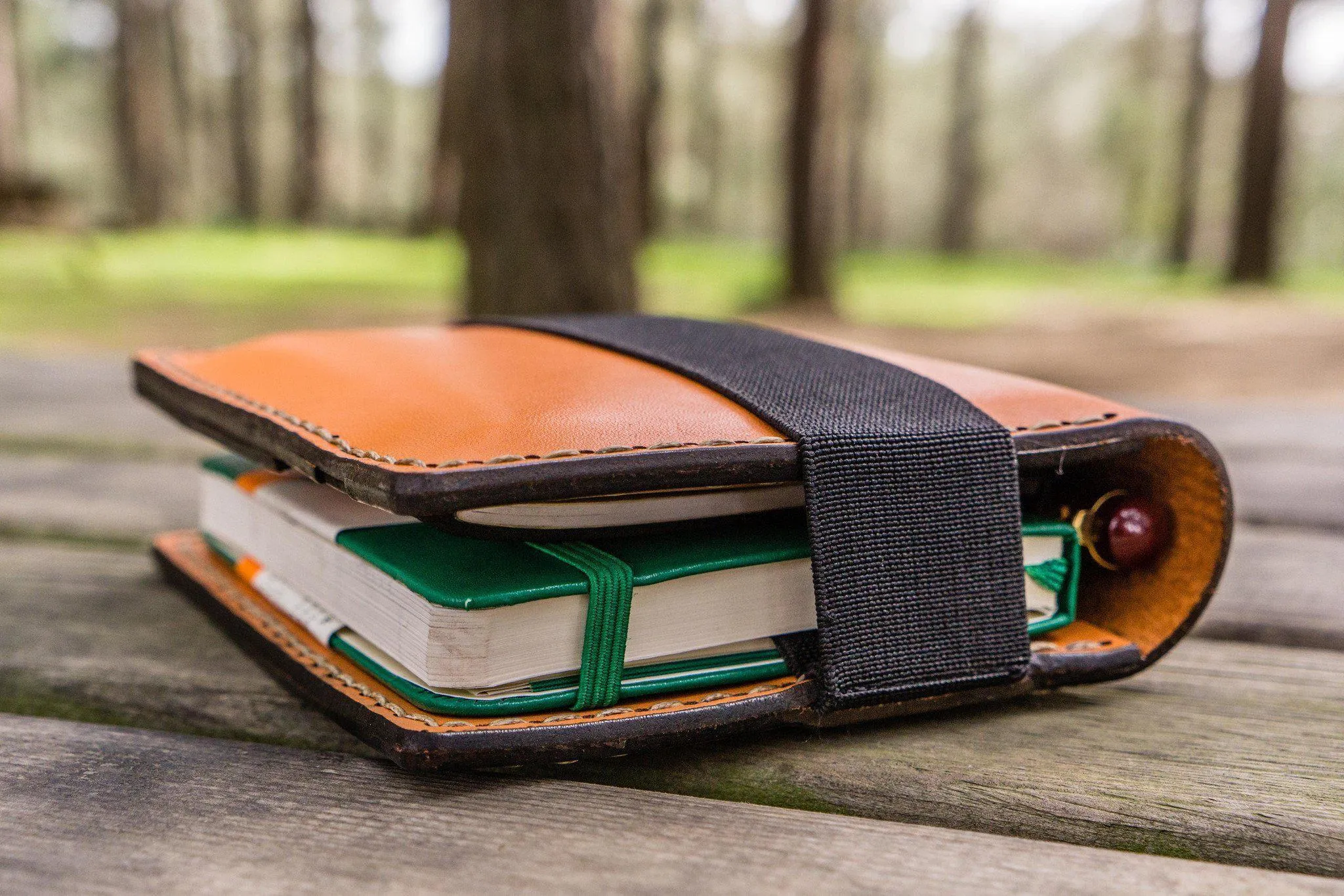 Leather Rhodia A6 Notebook Cover - Orange