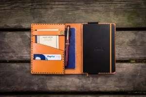 Leather Rhodia A6 Notebook Cover - Orange