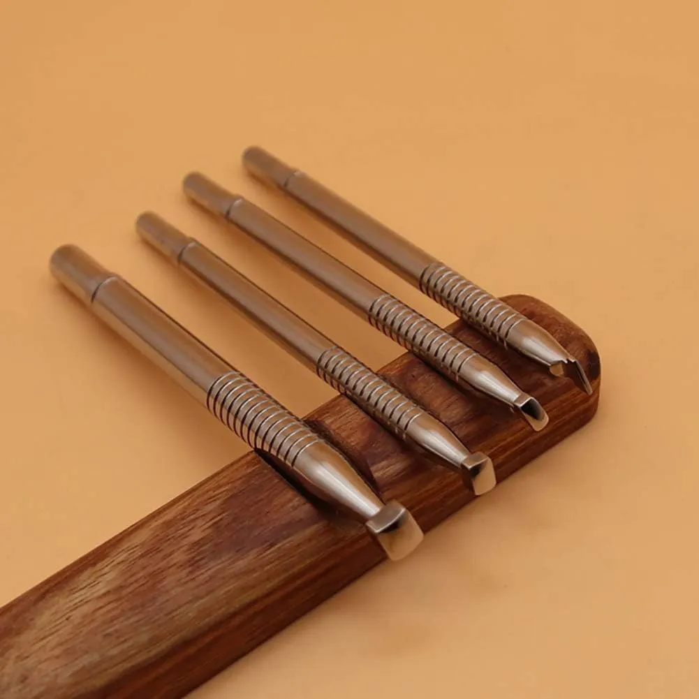 Leather Stamping Tool 304 Stainless Steel Professional Stamp Tools Leather Edge Punch Carving DIY LeatherCrafts (XS, 1pc)