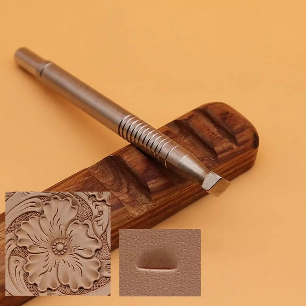 Leather Stamping Tool 304 Stainless Steel Professional Stamp Tools Leather Edge Punch Carving DIY LeatherCrafts (XS, 1pc)