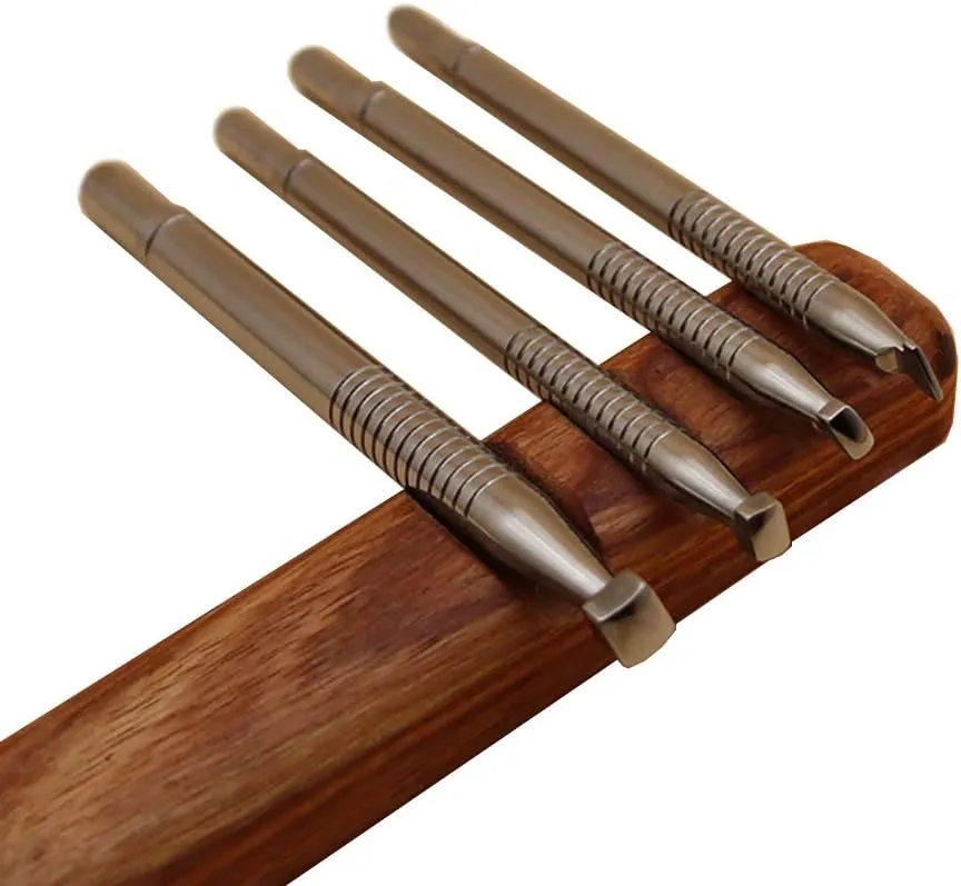 Leather Stamping Tool 304 Stainless Steel Professional Stamp Tools Leather Edge Punch Carving DIY LeatherCrafts (XS, 1pc)