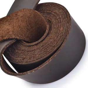 Leather Strap 1 Inches Wide Flat Leather Straps for Crafts, Full Grain Oil Tan Leather Strips for Crafts, Tooling, Belt, Garden Tools (2.0mm Thick 72 Inches Long Coffee Brown)