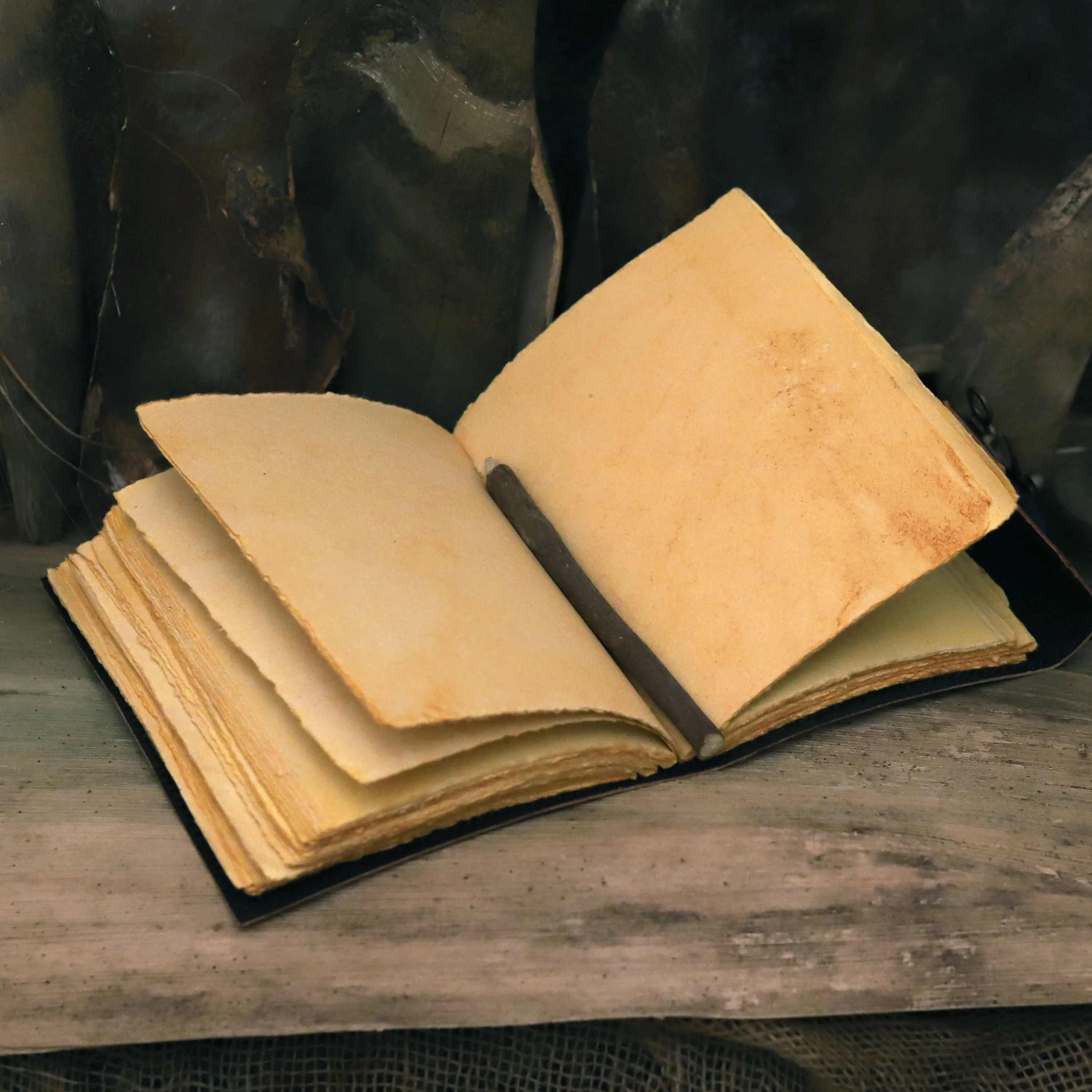 Leather Tiger stone journal