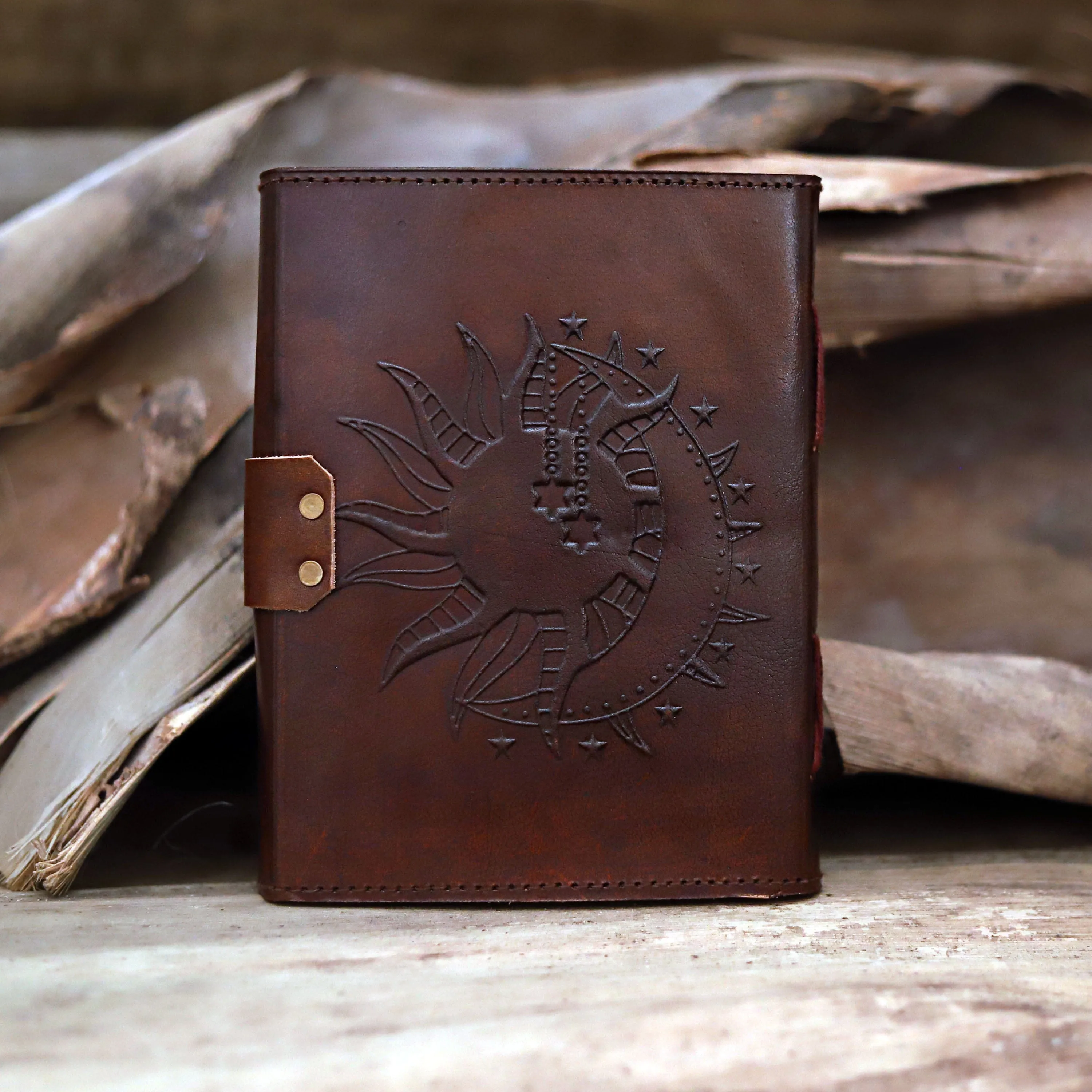 Leather Tiger stone journal