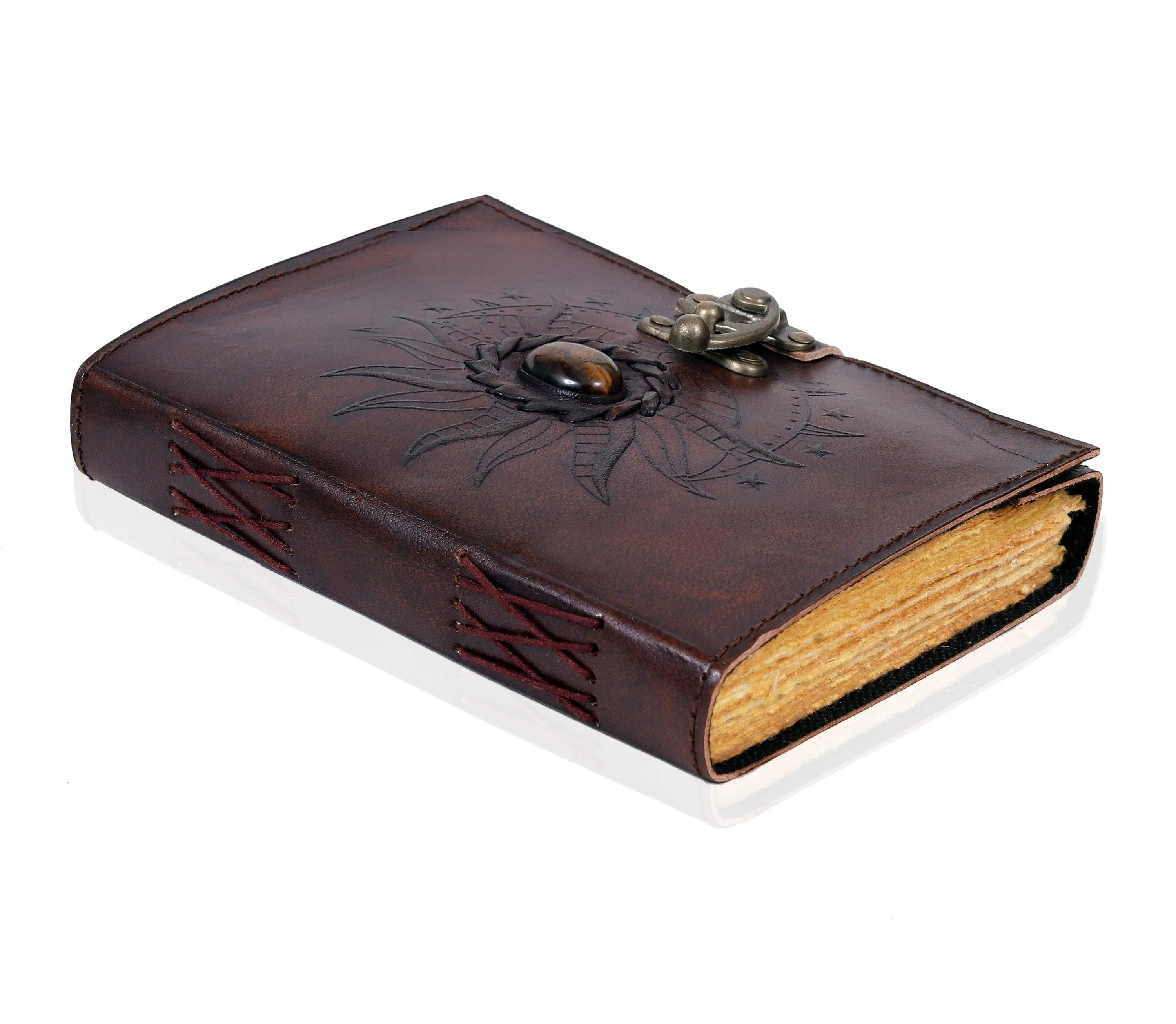 Leather Tiger stone journal