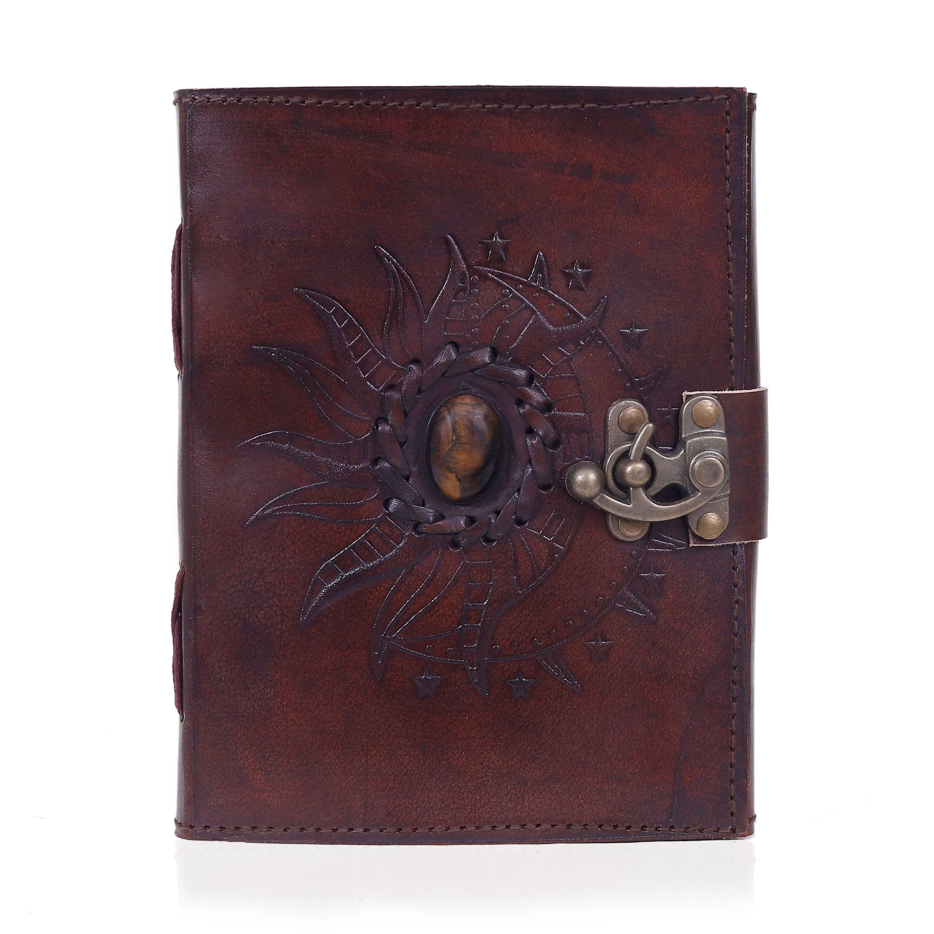 Leather Tiger stone journal