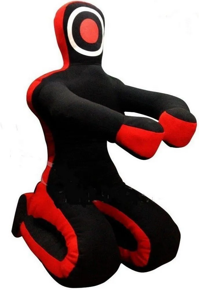 LEATHERAY MMA Jiu Jitsu Grappling Dummy Judo Punching Bag,Brazilian Jiu Jitsu Dummy,Wrestling Grappling BJJ Dummy Black -Unfilled