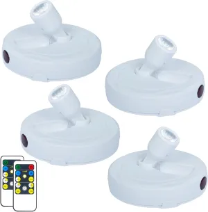 LED Spotlight, Battery Operated Picture Lights, Indoor Uplight, Puck Lights with Remote, Spot Light for Wall Art Display Dartboard Painting Accent Artwork Closet-4Pack