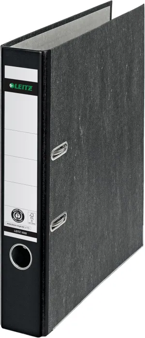 Leitz 2-Ring 2-Inch Premium A4 Sized European Black Marbled Binder, Black (R50)