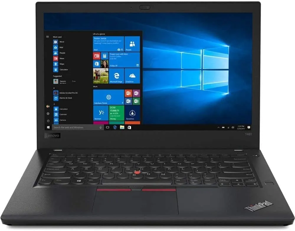 Lenovo ThinkPad T480 Business Laptop, 14" FHD (1920x1080), Intel Core i5-8350U 3.4 GHz, 16GB DDR4 RAM, 512GB SSD, Webcam Windows 10 Pro (Renewed)