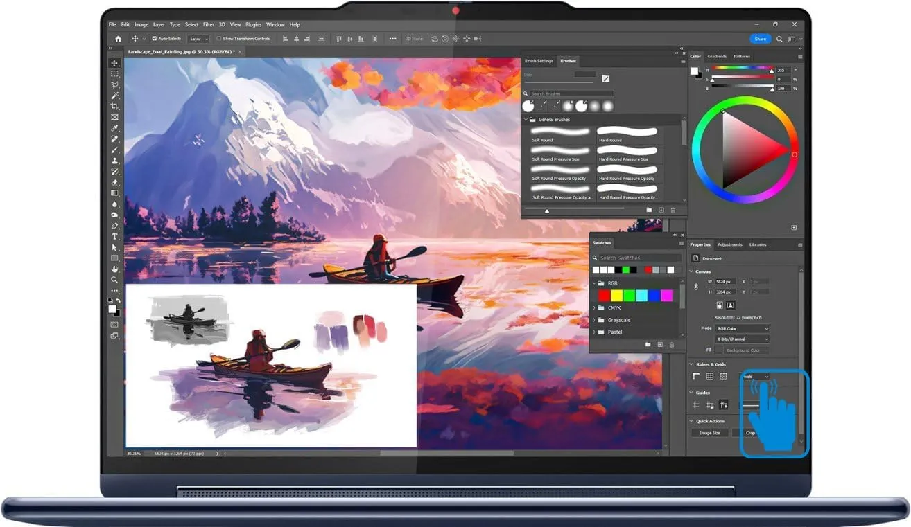 Lenovo Yoga 9i AI Powered 2-in-1 Laptop 14.0" 120 Hz Touchscreen OLED 2.8K (Intel Ultra 7-155H, 16GB LPDDR5X, 2TB PCIe SSD, Active Pen, Backlit KYB, FP Reader, 2 Thunderbolt 4, Win 11 Pro) w/DKZ Hub