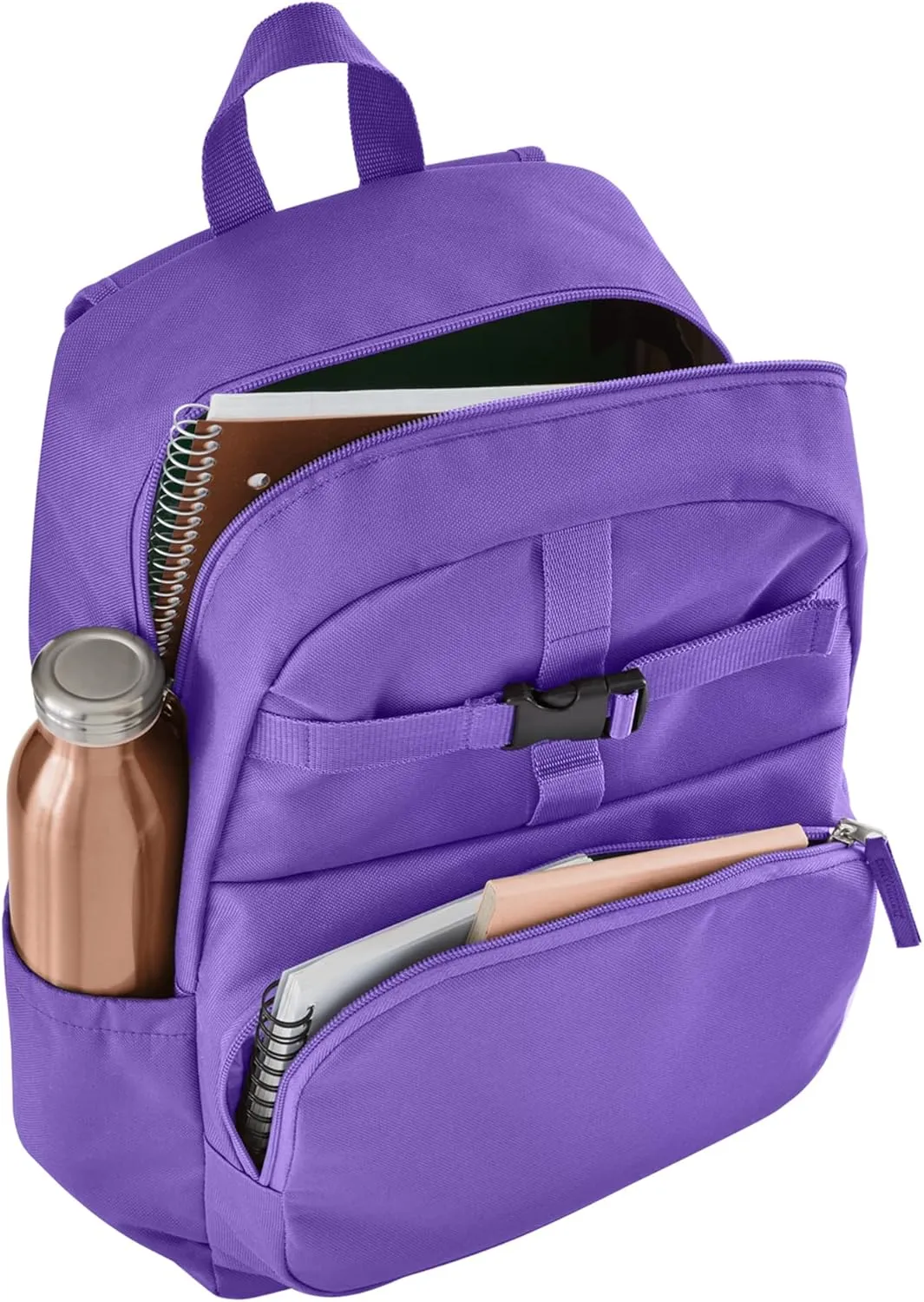 Let's Make Memories Kids Backpack for School - Personalized Back to School - Bookbag with Lunch Box - Purple - Animal Print