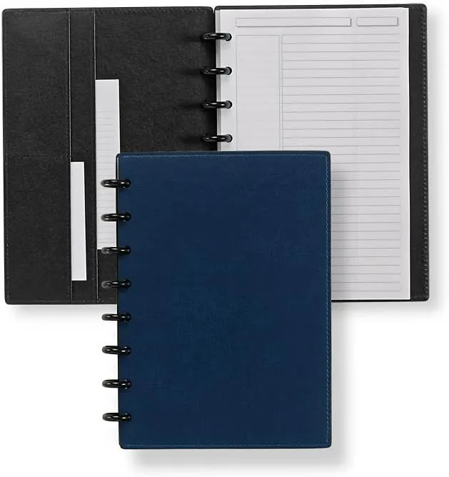 Levenger Circa Smooth Sliver Notebook with Pockets, Junior (ADS8795 RB JNR NM)