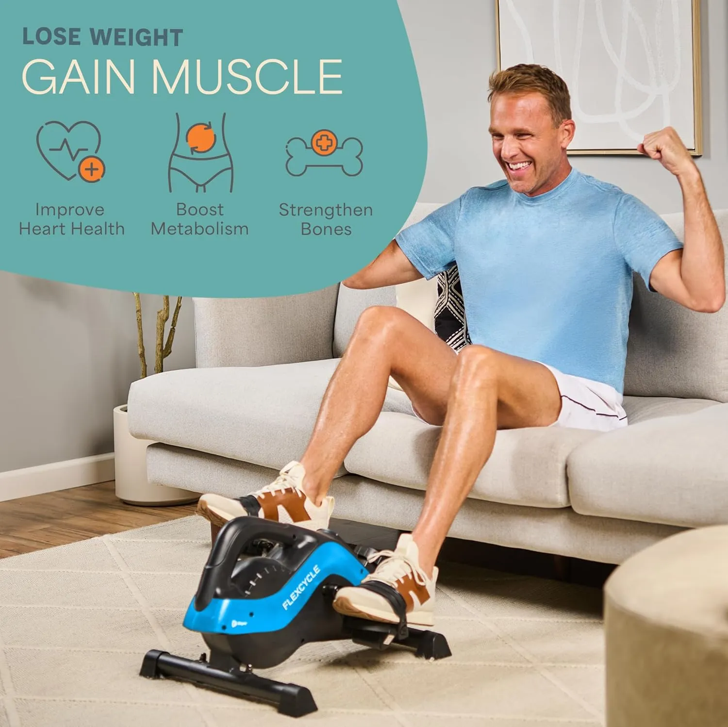Lifepro Under Desk Elliptical Exercise Machine – Mini Bike Elliptical for Low Impact Leg & Arm Movement – Quiet Magnetic Resistance, LCD Display – Compact Seated Workout for Seniors