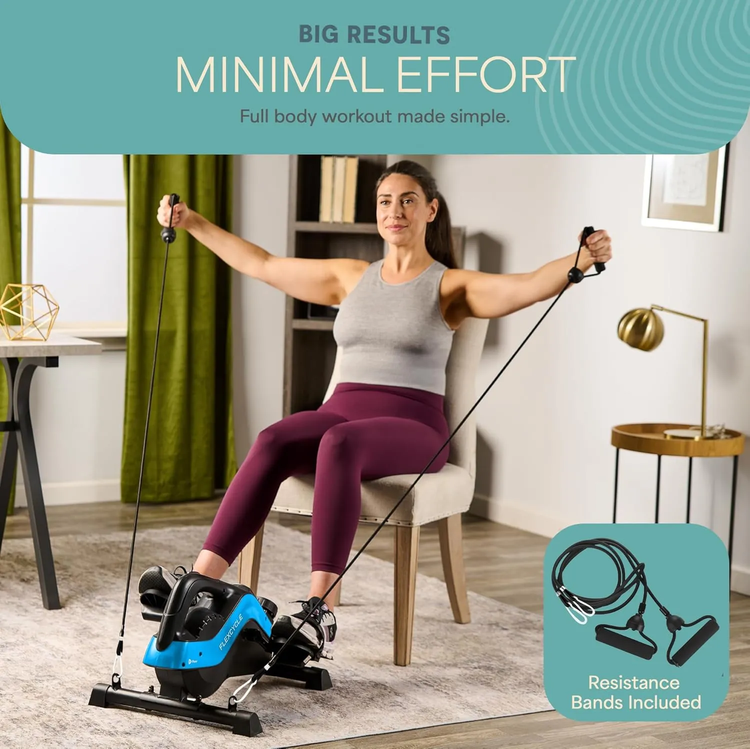 Lifepro Under Desk Elliptical Exercise Machine – Mini Bike Elliptical for Low Impact Leg & Arm Movement – Quiet Magnetic Resistance, LCD Display – Compact Seated Workout for Seniors
