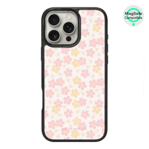 Light Pink Sakura - iPhone 16 Pro Max Frosted Black Bumper MagSafe Case