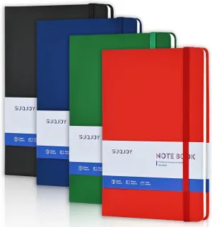Lined Journal Notebooks, 4 Pack 160 Pages, 5.5x 8.2-Inch Journals for Women Men, Hardcover Notebook with 100 gsm Thick Paper, A5 Size College Ruled Notebook (Assorted Color)