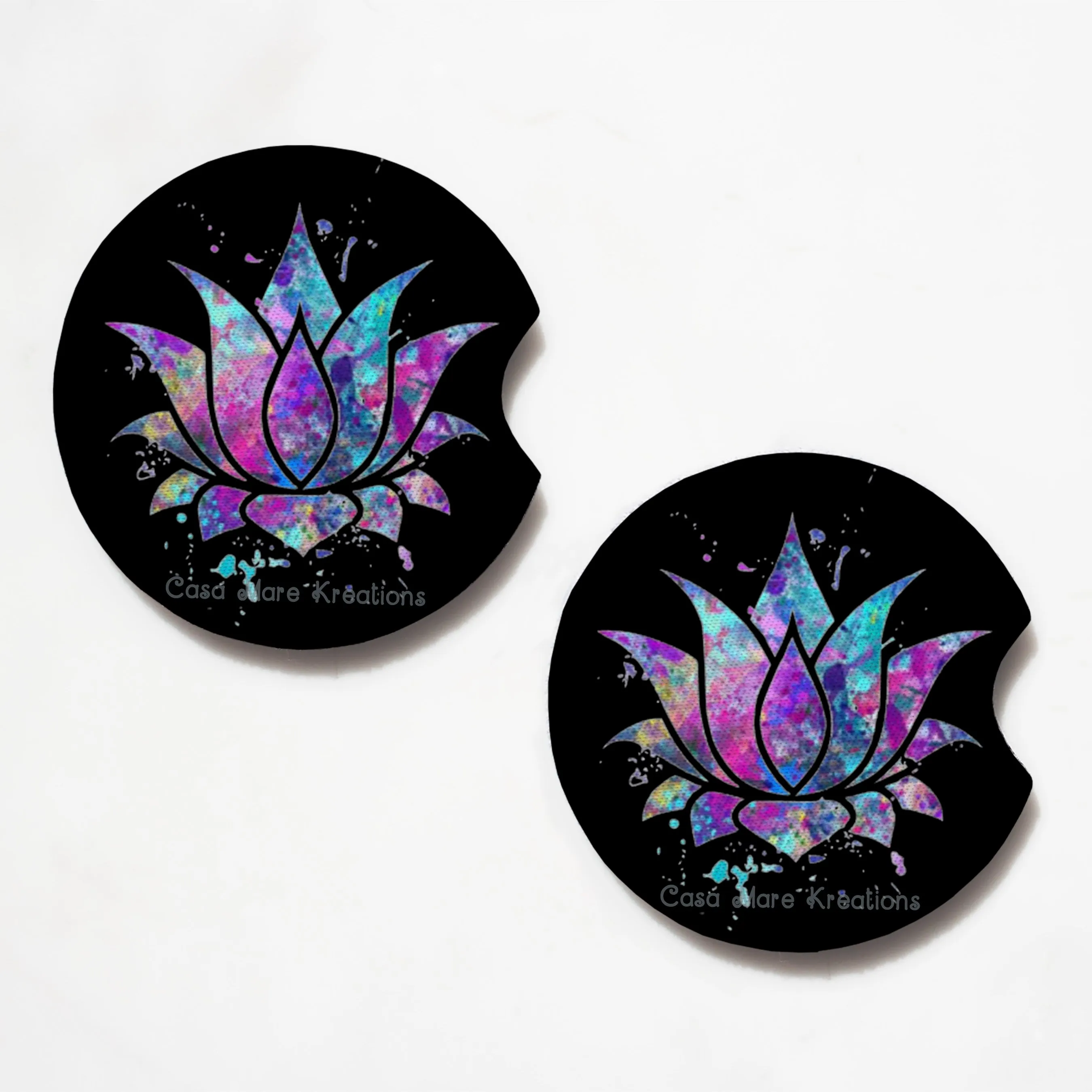 Lotus Flower 2.75" Car Coasters