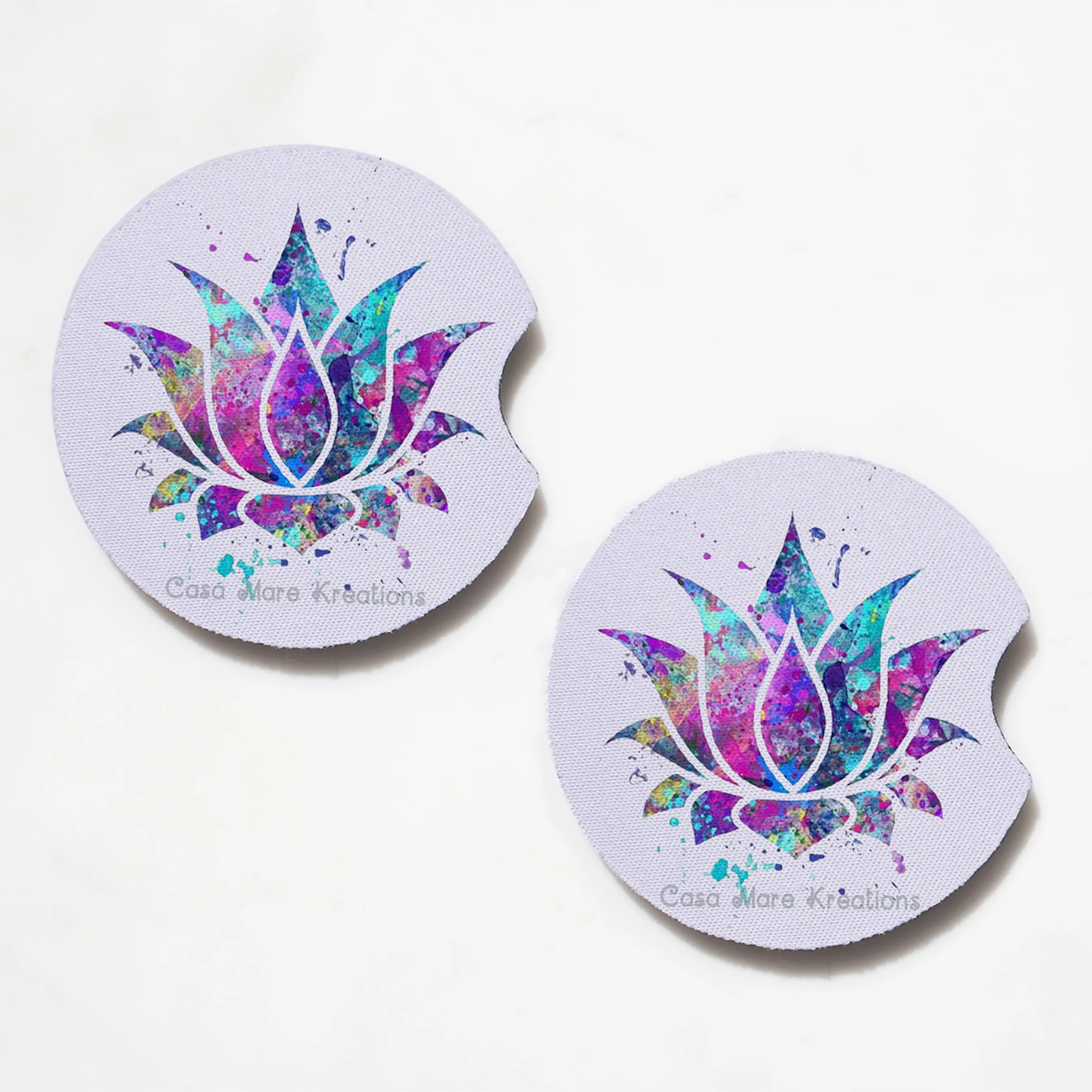 Lotus Flower 2.75" Car Coasters