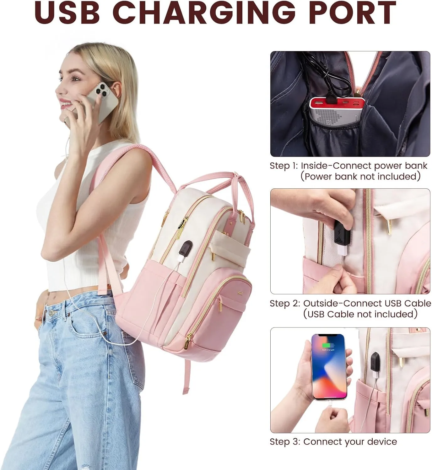 LOVEVOOK Backpack for Women,Laptop Backpack Women,Fits 18 Inch Laptop Computer Bag,Teacher College Backpack Purse,Fashion Waterproof Travel Work Anti-theft Backpack for Traveling on Airplane Daypack
