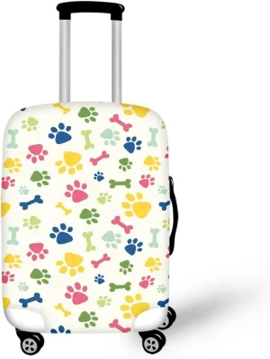 Luggage Cover 22-24 Inch for Suitcase, Cute Bone Dog Paw Print Suitcase Cover Protector Washable Fashion Luggage Cover Protector