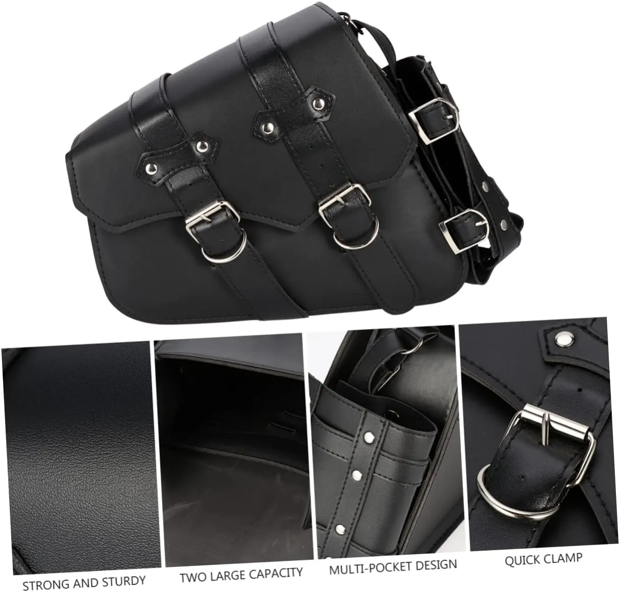 Luggage for Motorcycles Reinforced Leather Saddle Bag Tool Item Storage Easy Install